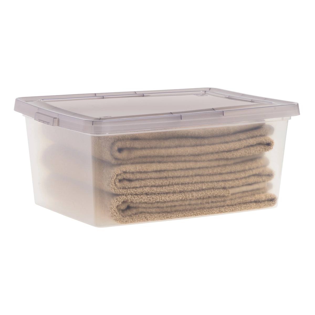 8 Pack 17 Qt Clear Plastic Storage Box with Snap Lid, Gray D7666