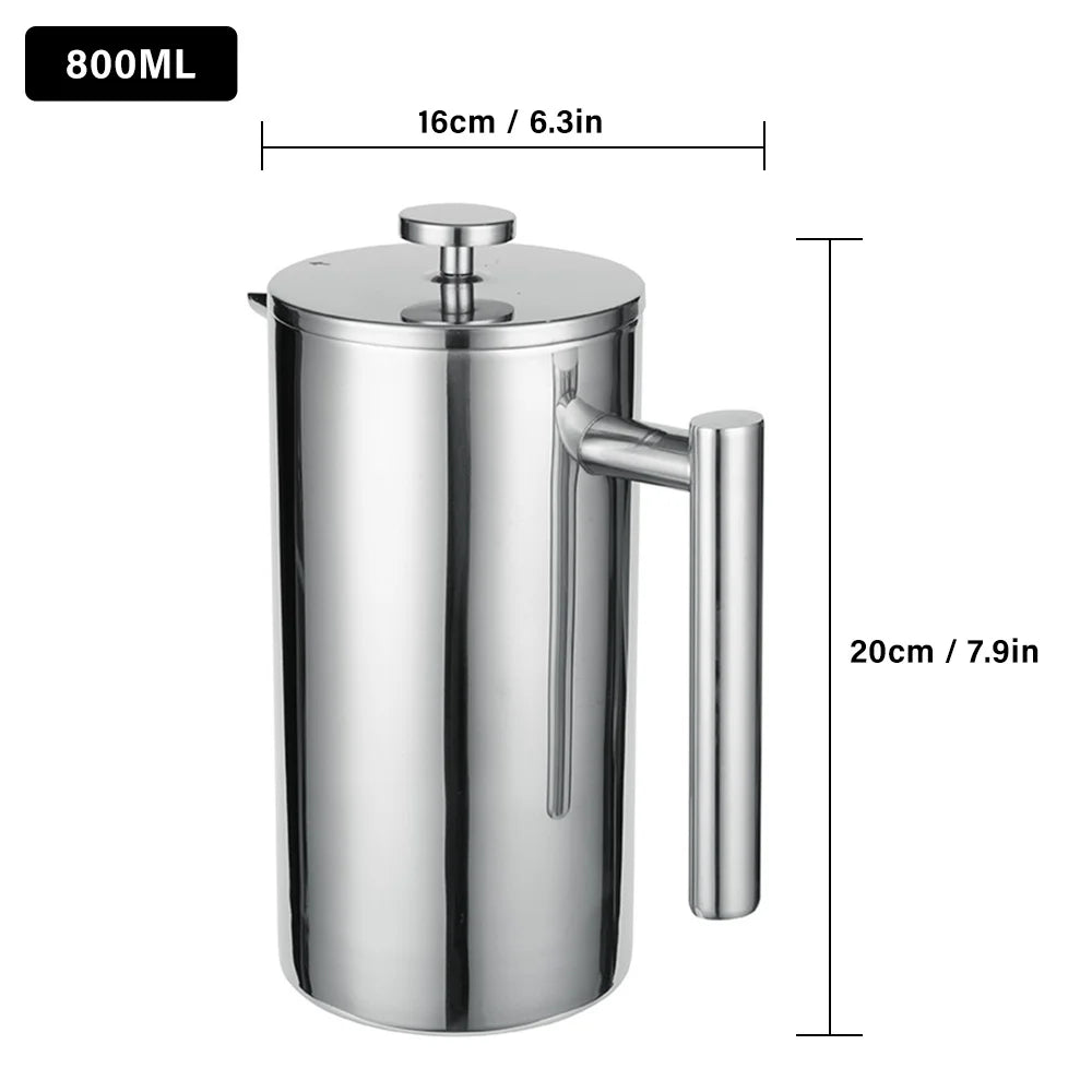 800ml Stainless Steel Coffee Press with 3 Filters A109365