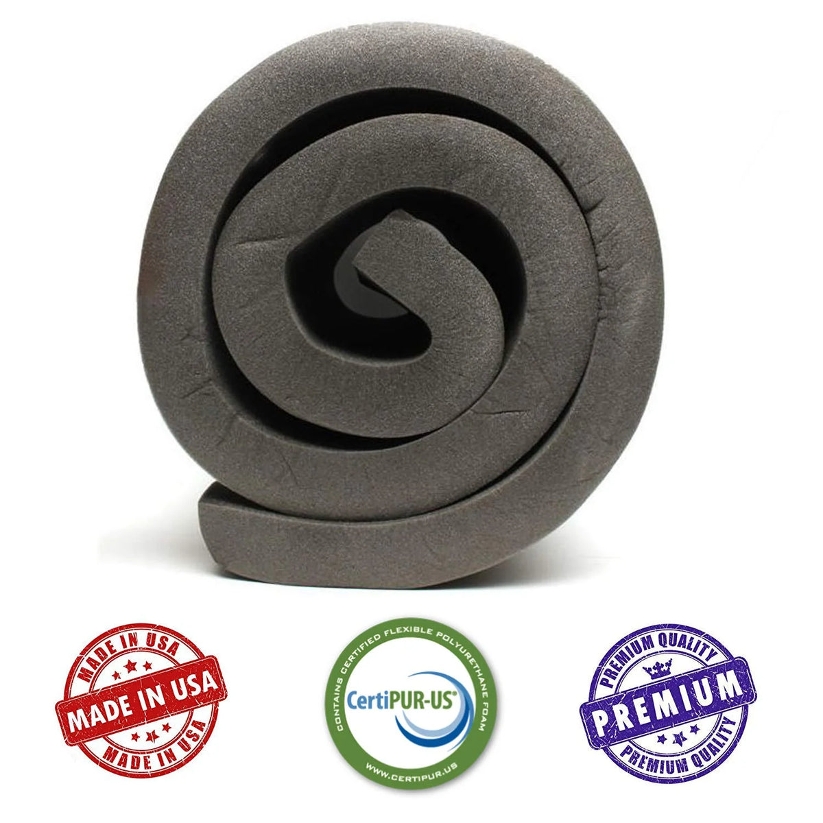 Charcoal Rubber Foam Sheet Cushion 4"H X 30"W X 72"L H1522