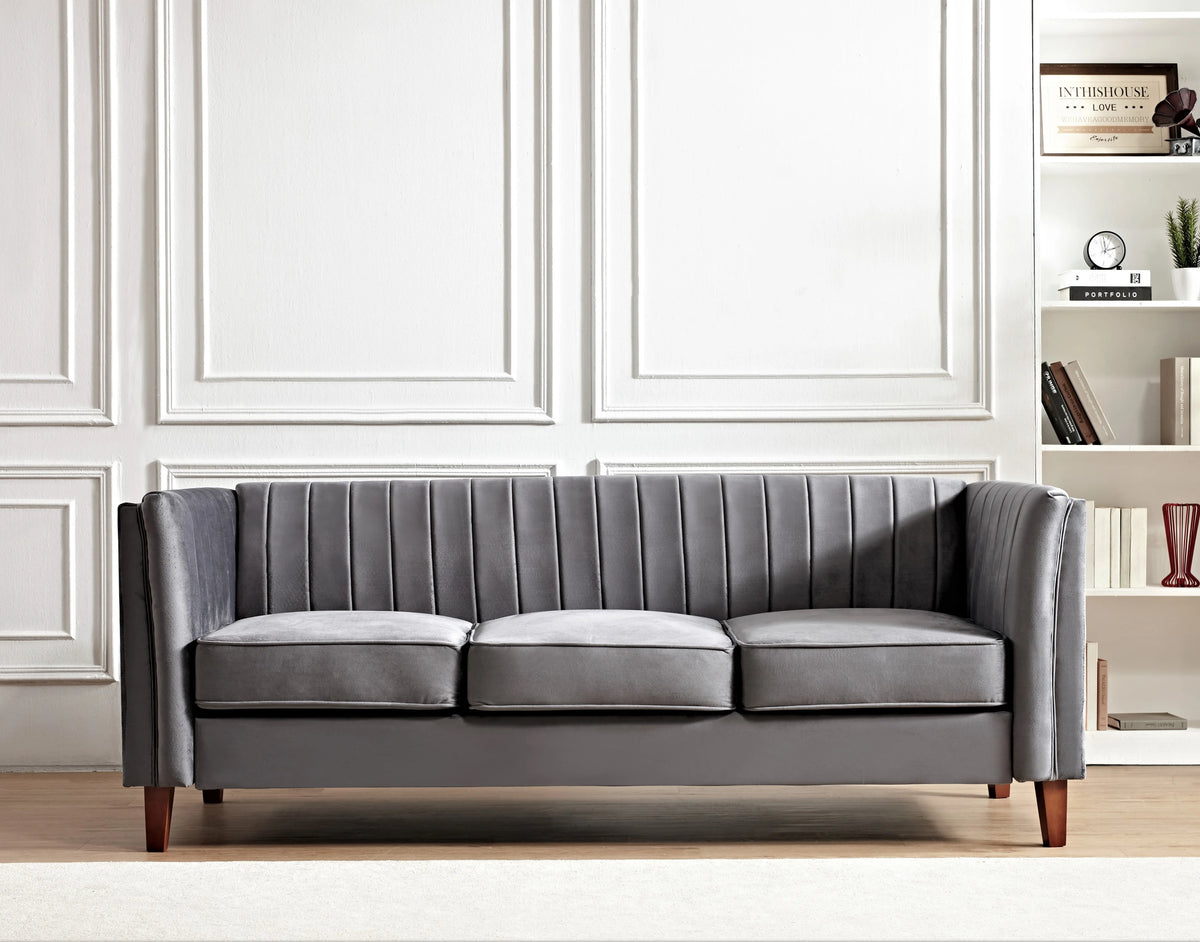 Tufted Velvet 3PCS Chair Loveseat Sofa Set O2819