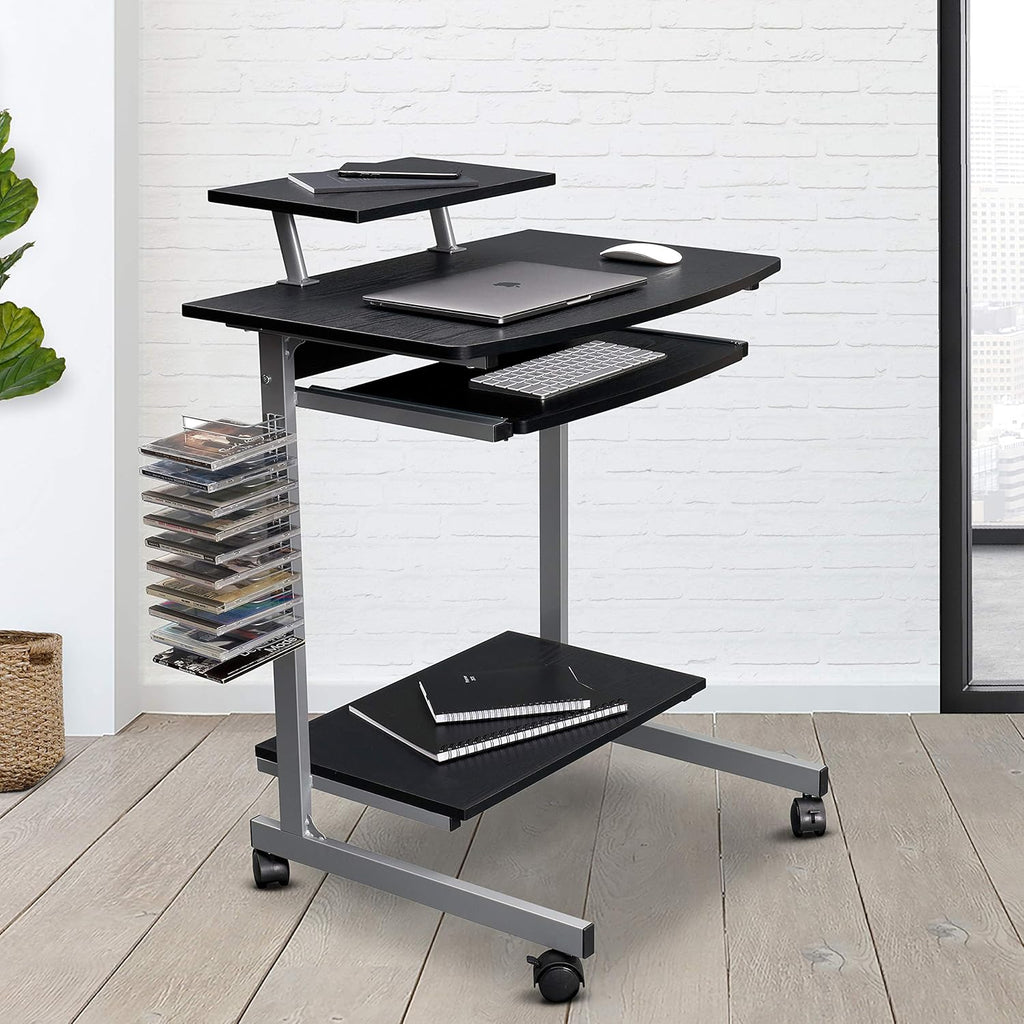 Compact Computer Cart with Storage, Espresso S181392