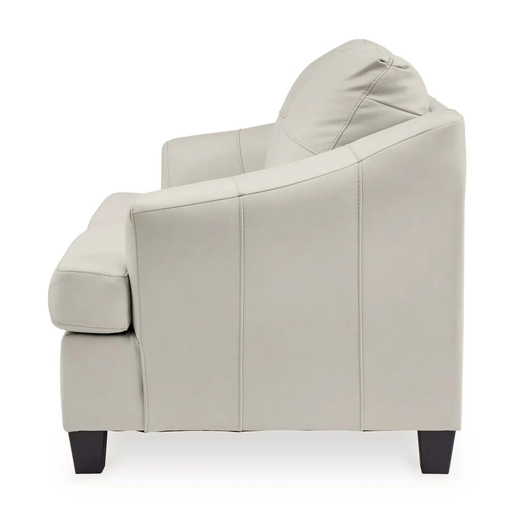 Off White Leather Loveseat D591