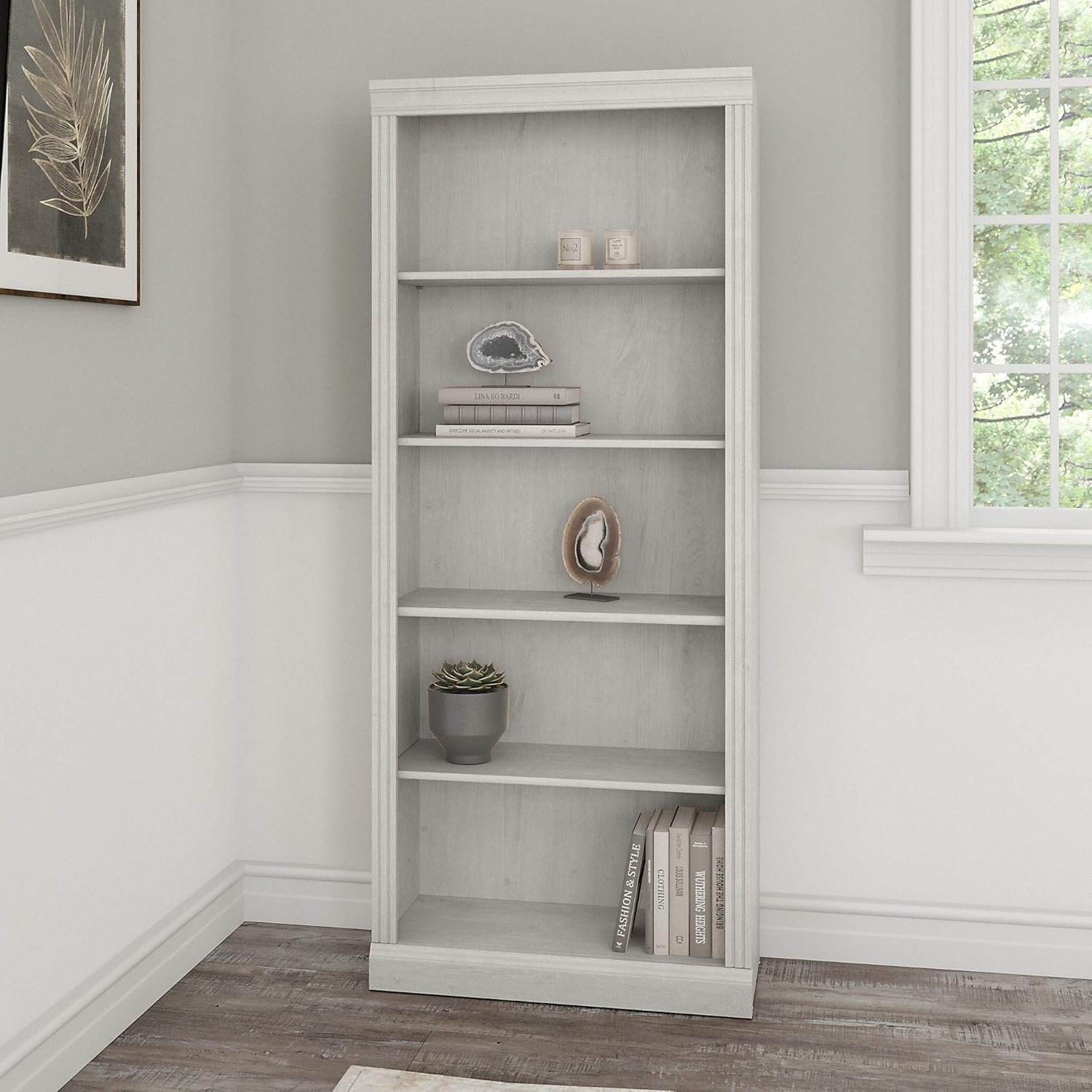 Linen White Oak 5 Shelf Bookcase Q968133