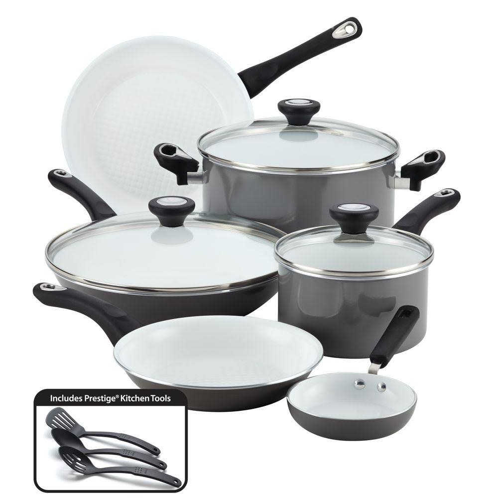 12-Piece Gray Cookware Set with Lids A6796