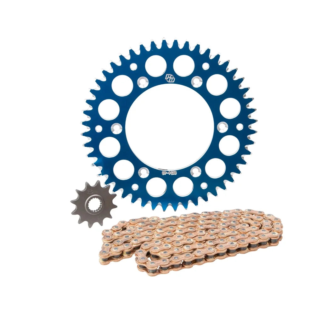 Blue Rear Sprocket and Race Chain for KTM 200 EXC M914