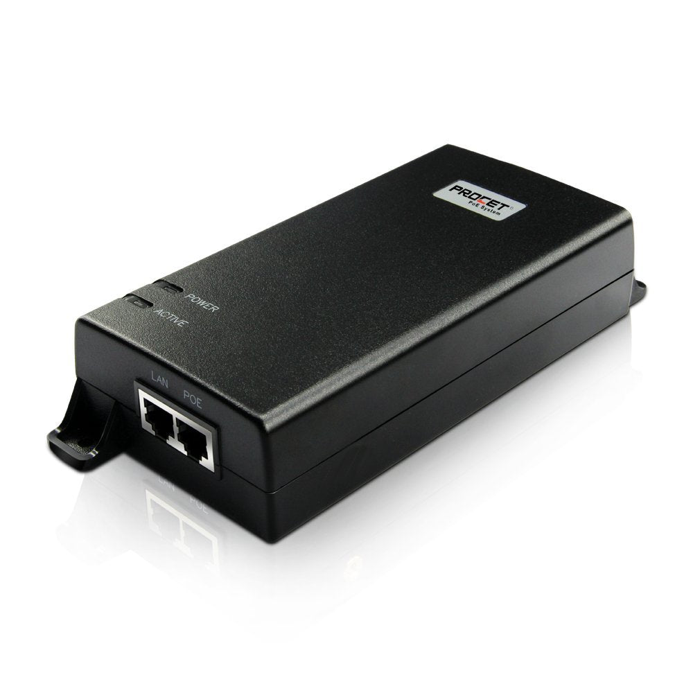 Single Port Gigabit Power Over Ethernet Active PoE Injector 60W 55V W3236