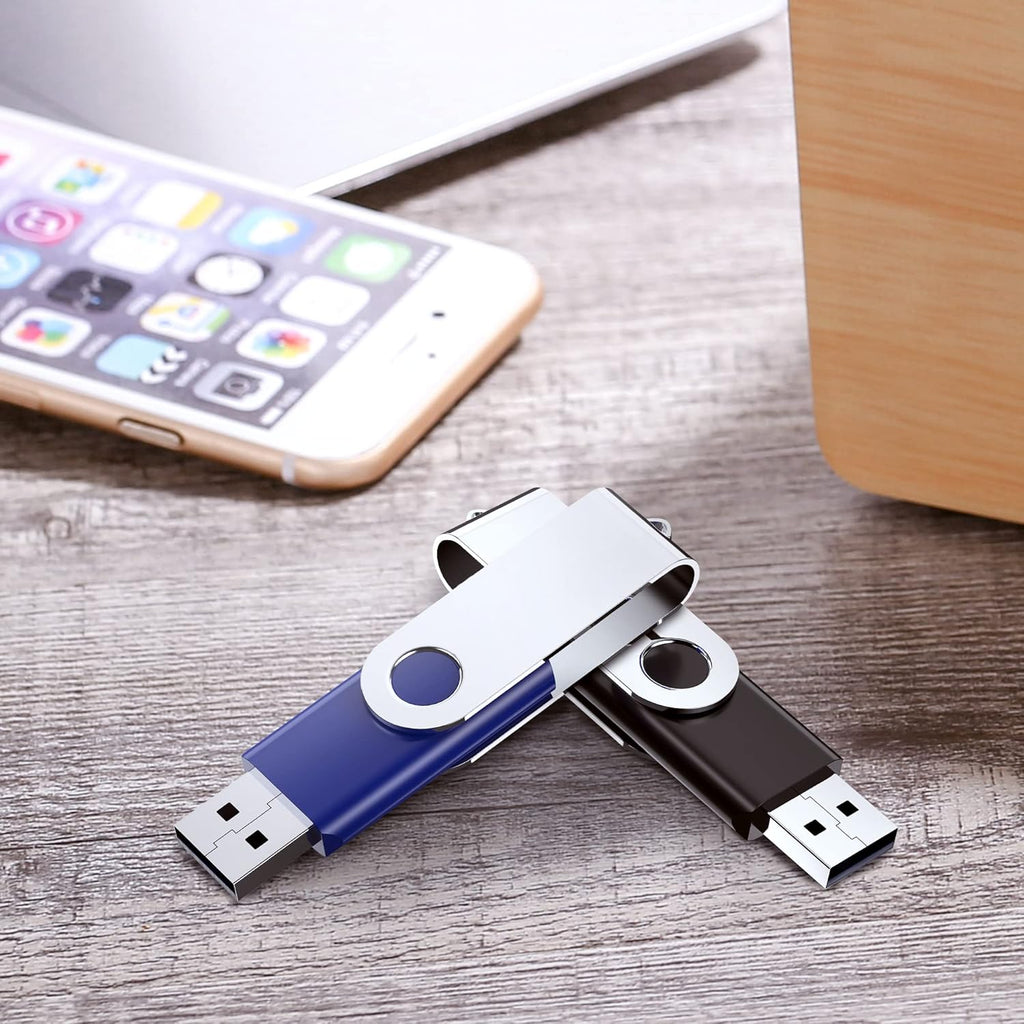64GB USB 2.0 Flash Drive 10 Pack (Black, Blue) M77976
