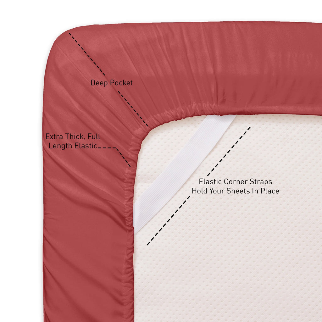 5 Piece Down Alternative Comforter & Sheet Set, Twin Extra-Long, Burgundy M443