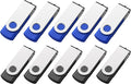 64GB USB 2.0 Flash Drive 10 Pack (Black, Blue) M77976