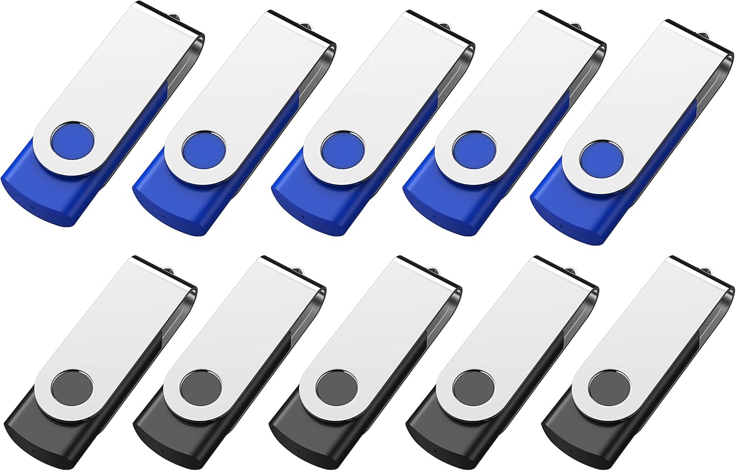 64GB USB 2.0 Flash Drive 10 Pack (Black, Blue) M77976