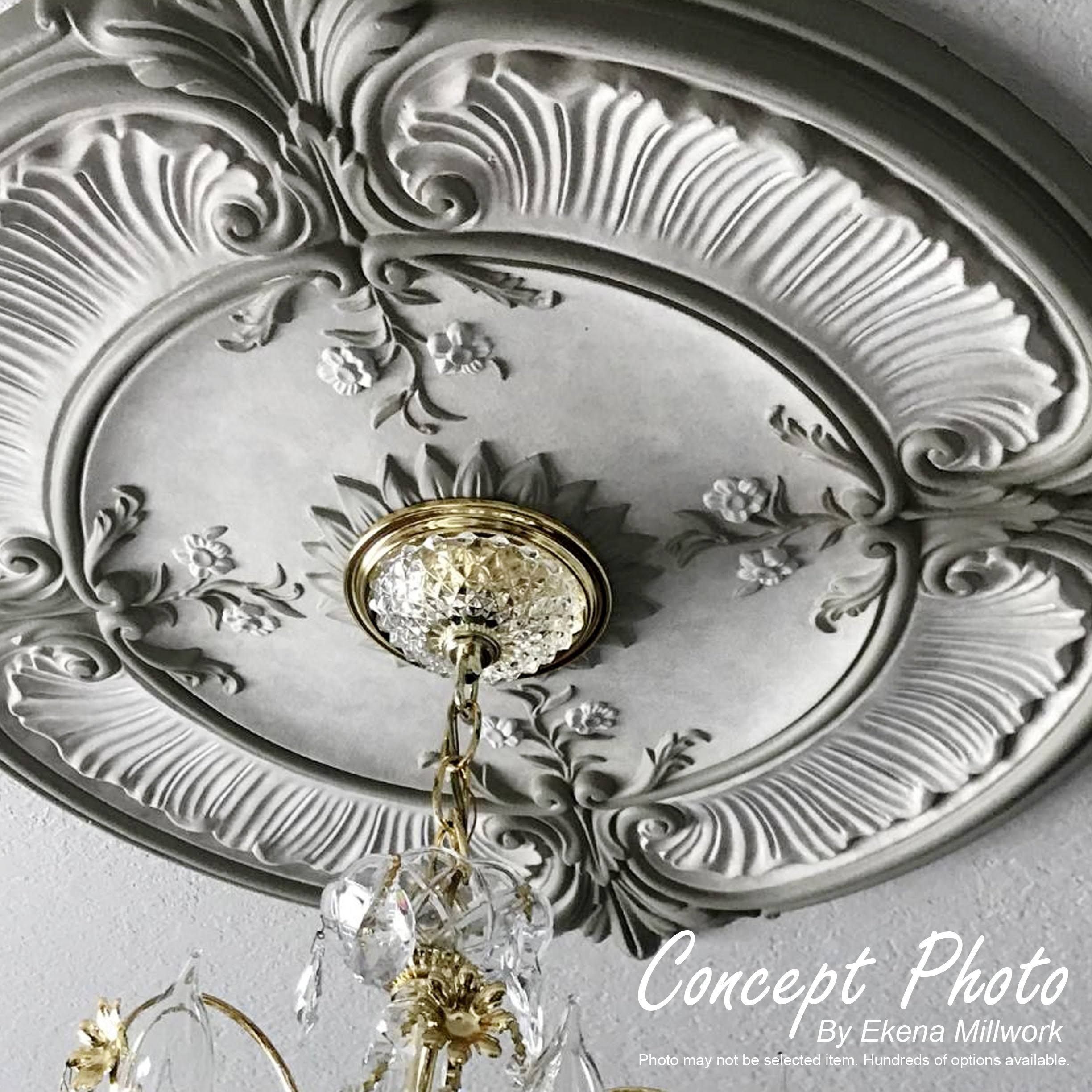 12x22OD x 1 3/4x22P Ultra Pure White Ceiling Medallion H84414