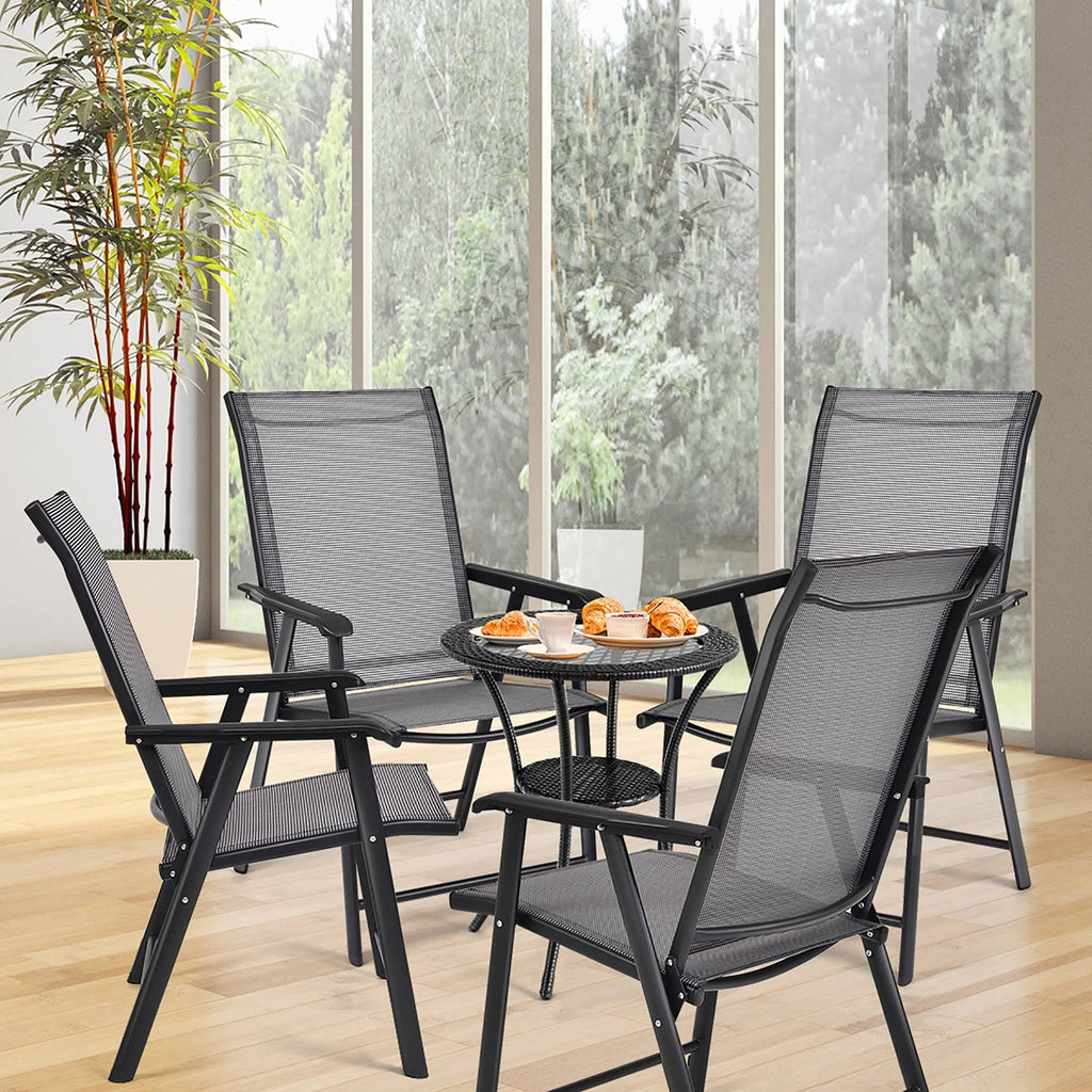 Grey Set of 4 Patio Folding Chairs A61234