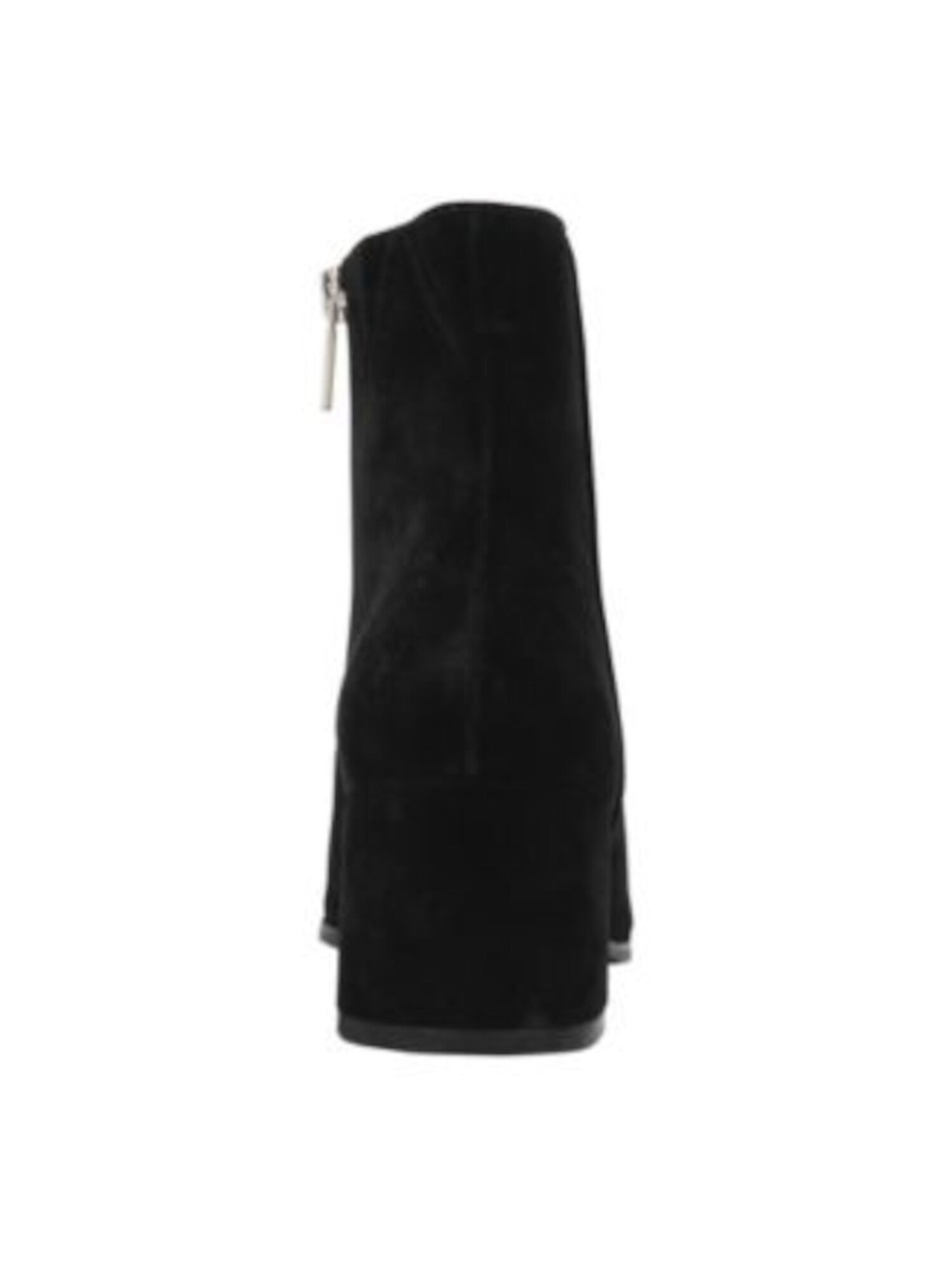 Black Toe Plate Water Repellant Padded Breathable Roanne Pointed Toe Block Heel Zip-Up Leather Booties V6803