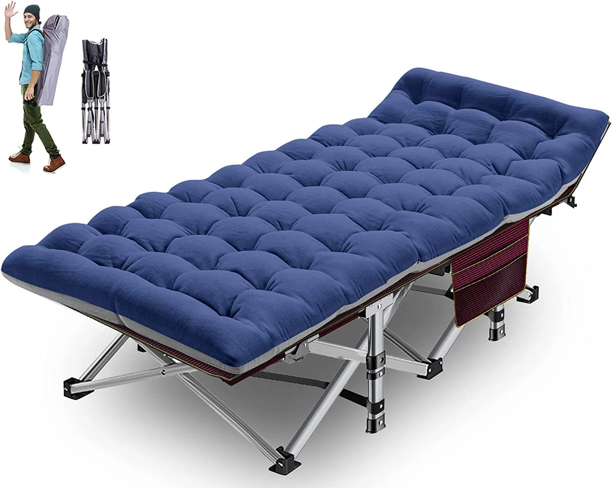 Camping Cot with 2 Sided Mattress & Carry Bag, 75"*28" Portable Folding Cot S4594