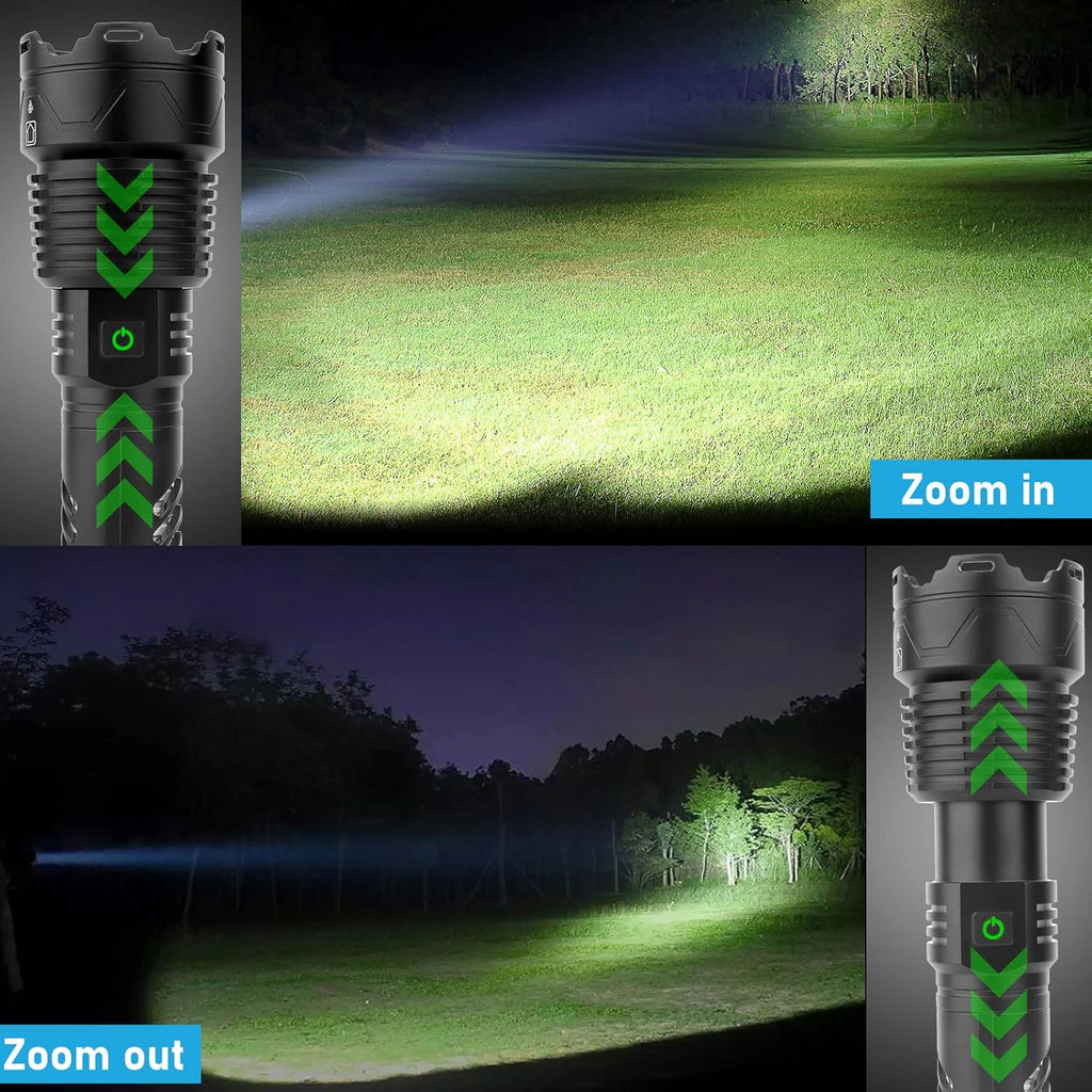 Rechargeable LED Tactical Flashlight, 120000 Lumen, Type-C Fast Charge, IPX6 Waterproof C719