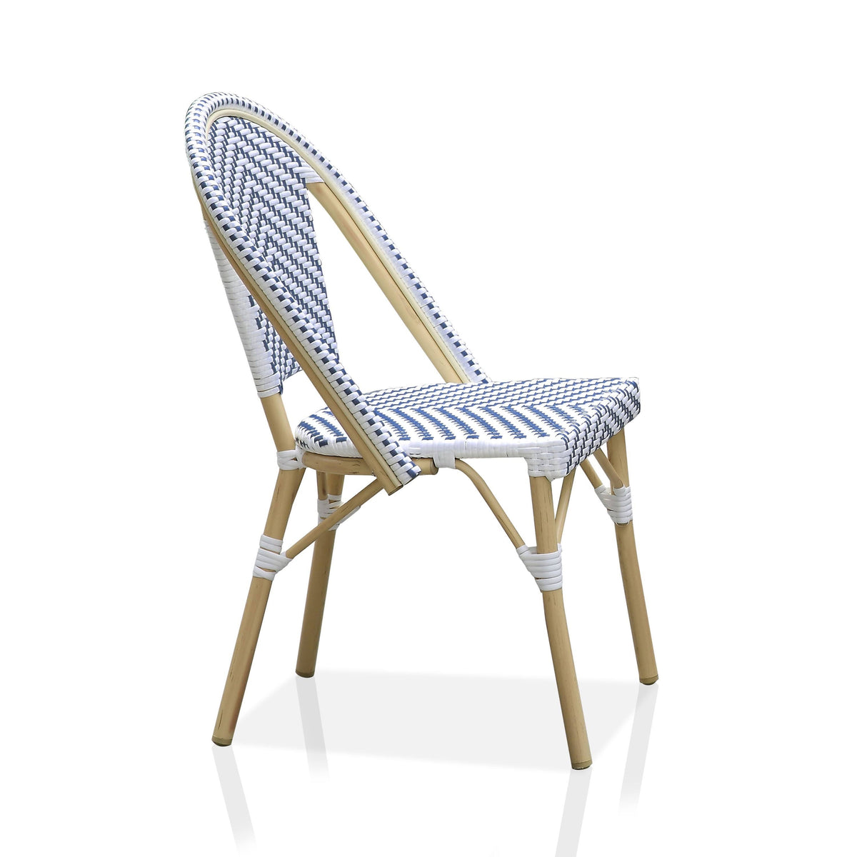 Natural Tone Patio Bistro Chairs (Set of 2) - Blue & White R16327