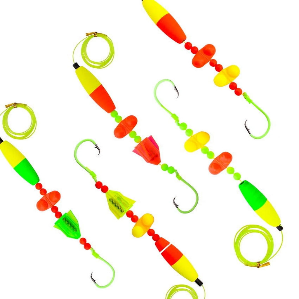 5pcs Catfish Rigs Fishing Tackle with Floats, Rattler Beads, Snap Hooks P866