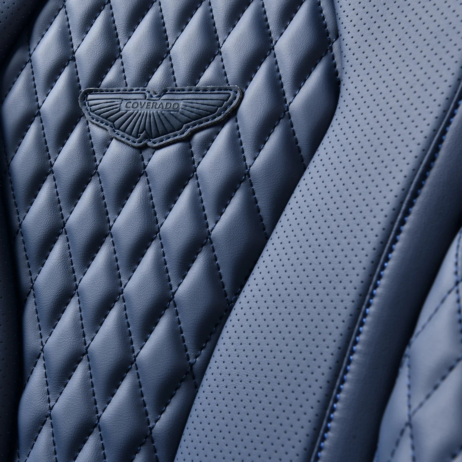 Blue 2 Seats Leatherette Front Seat Covers Set L845295