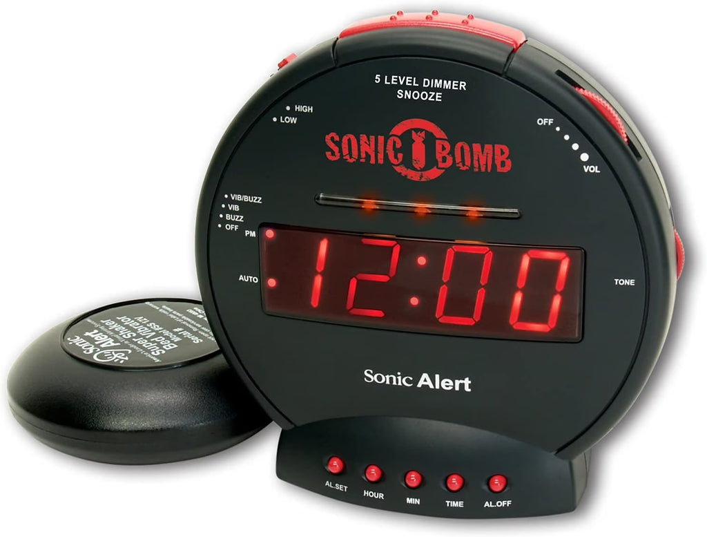 Black Dual Extra Loud Alarm Clock with Bed Shaker Z215372