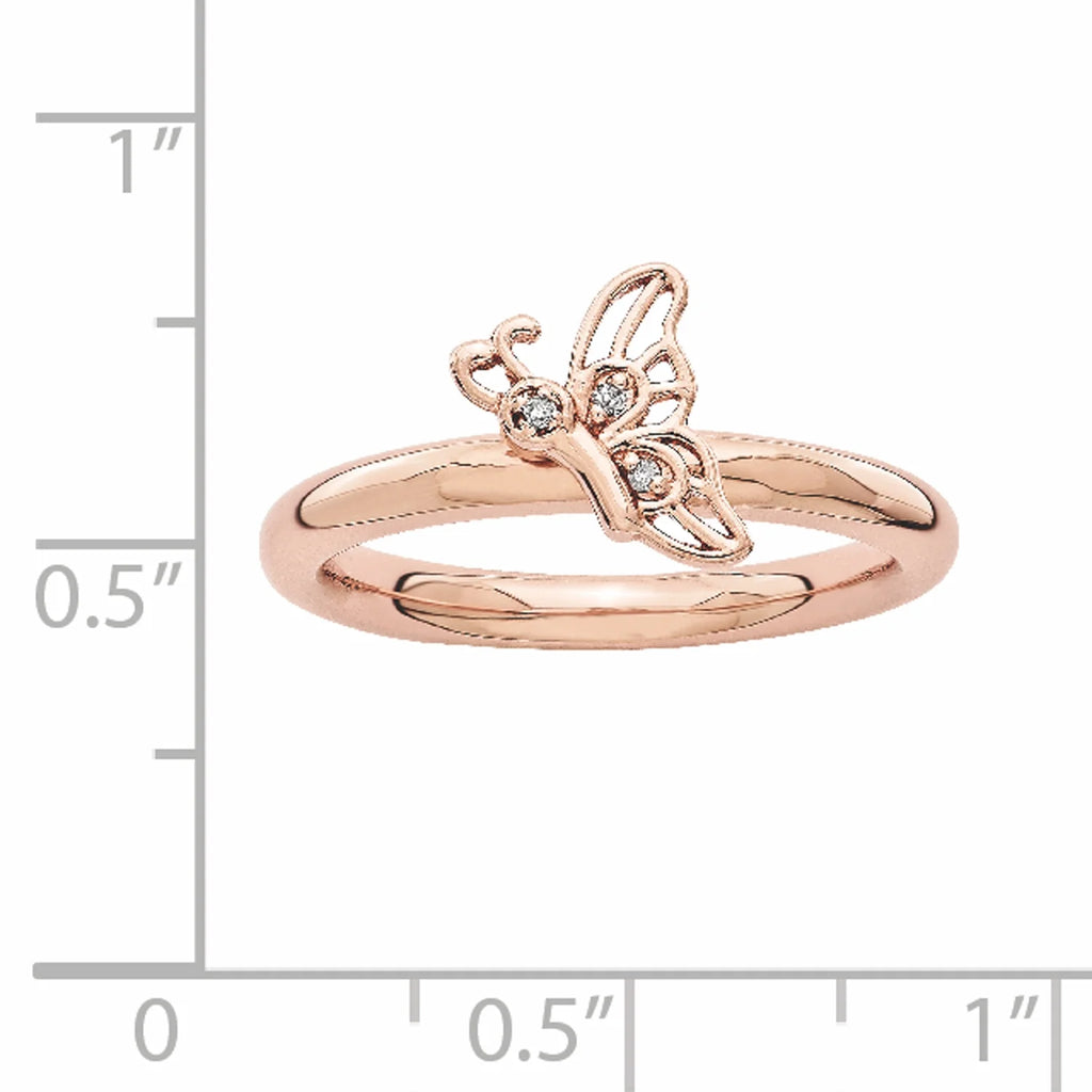 Pink-Plated Butterfly Ring Q656831