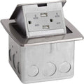 Pop Up Countertop Box with 15A Power and 2 USB Receptacle, Stainless Steel T72671