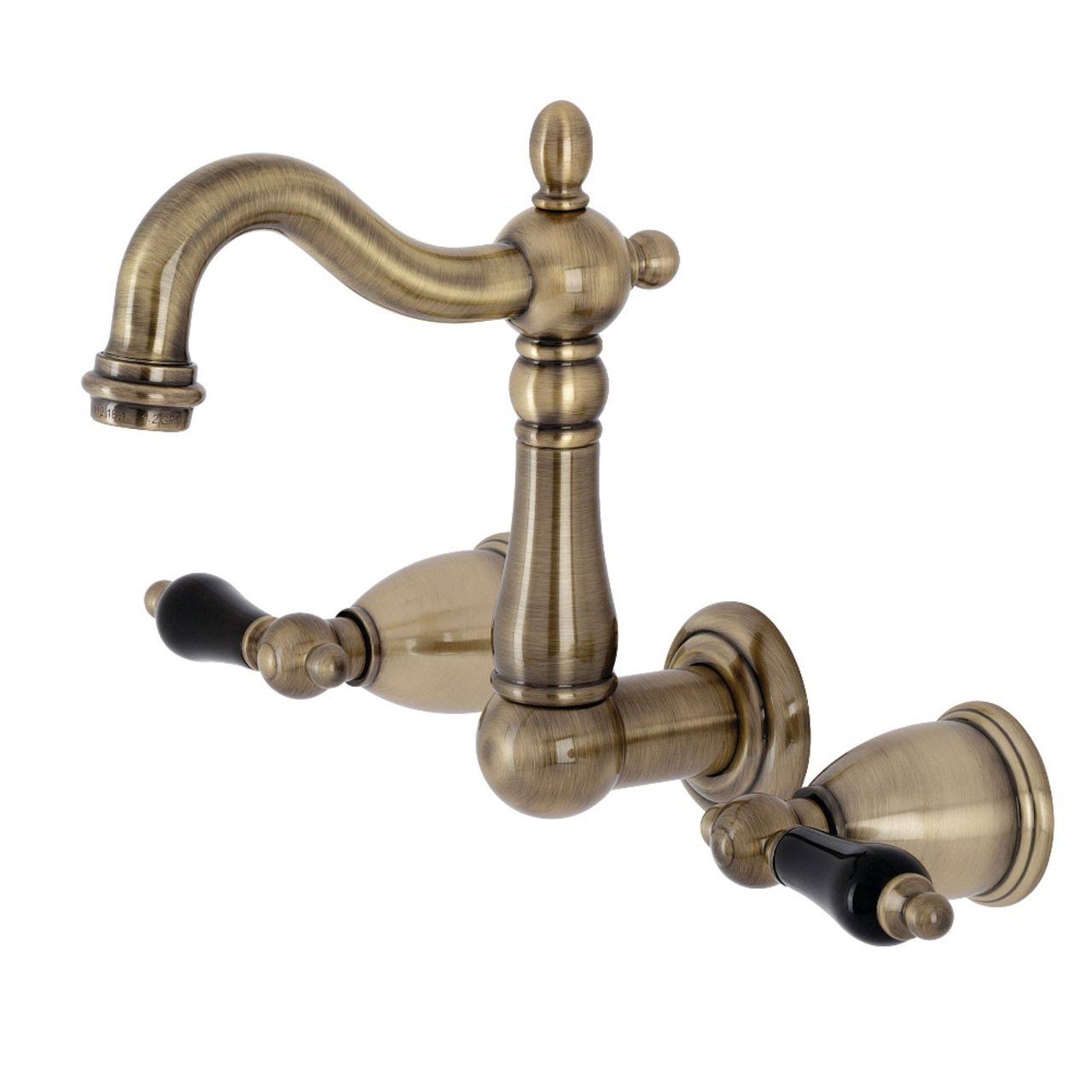Antique Brass Wall Mount Bathroom Faucet R116560