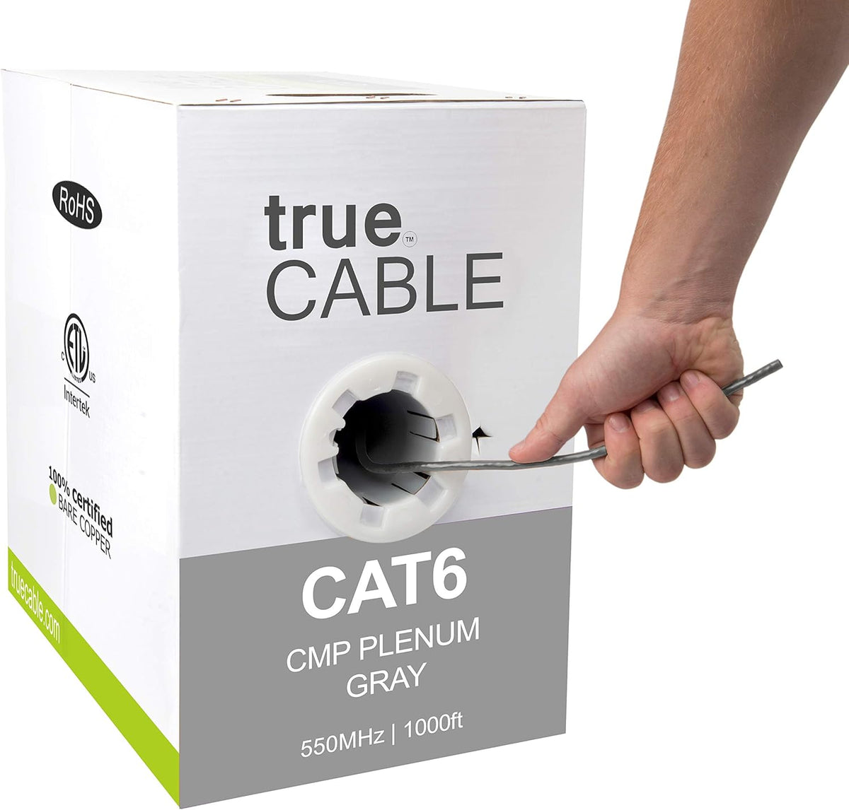 1000ft Green 23AWG 4 Pair Solid Bare Copper Bulk Ethernet Cable C3109