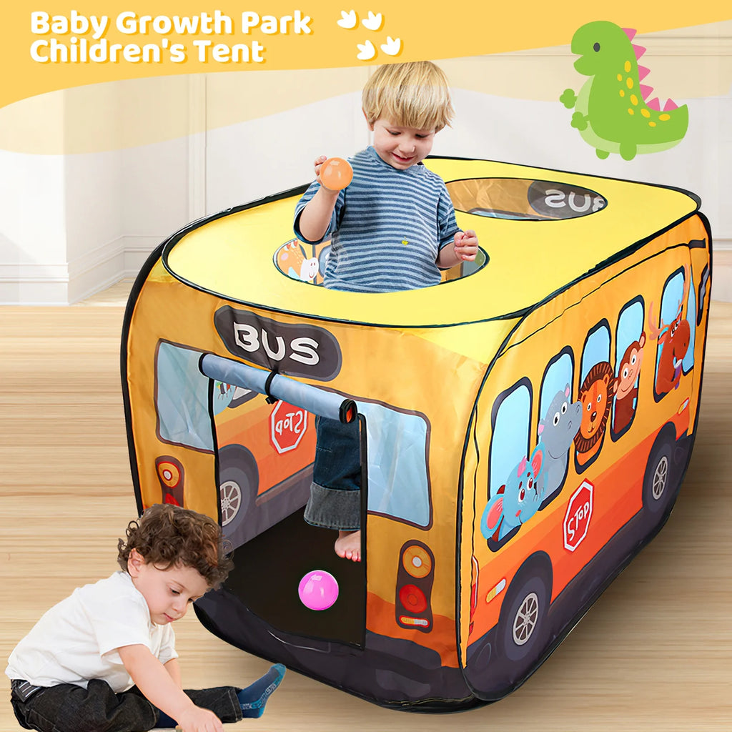 Yellow Pop up Play Tent with 2 Openings, Polyester, 44.46 x 28 x 29.25 inch I237665