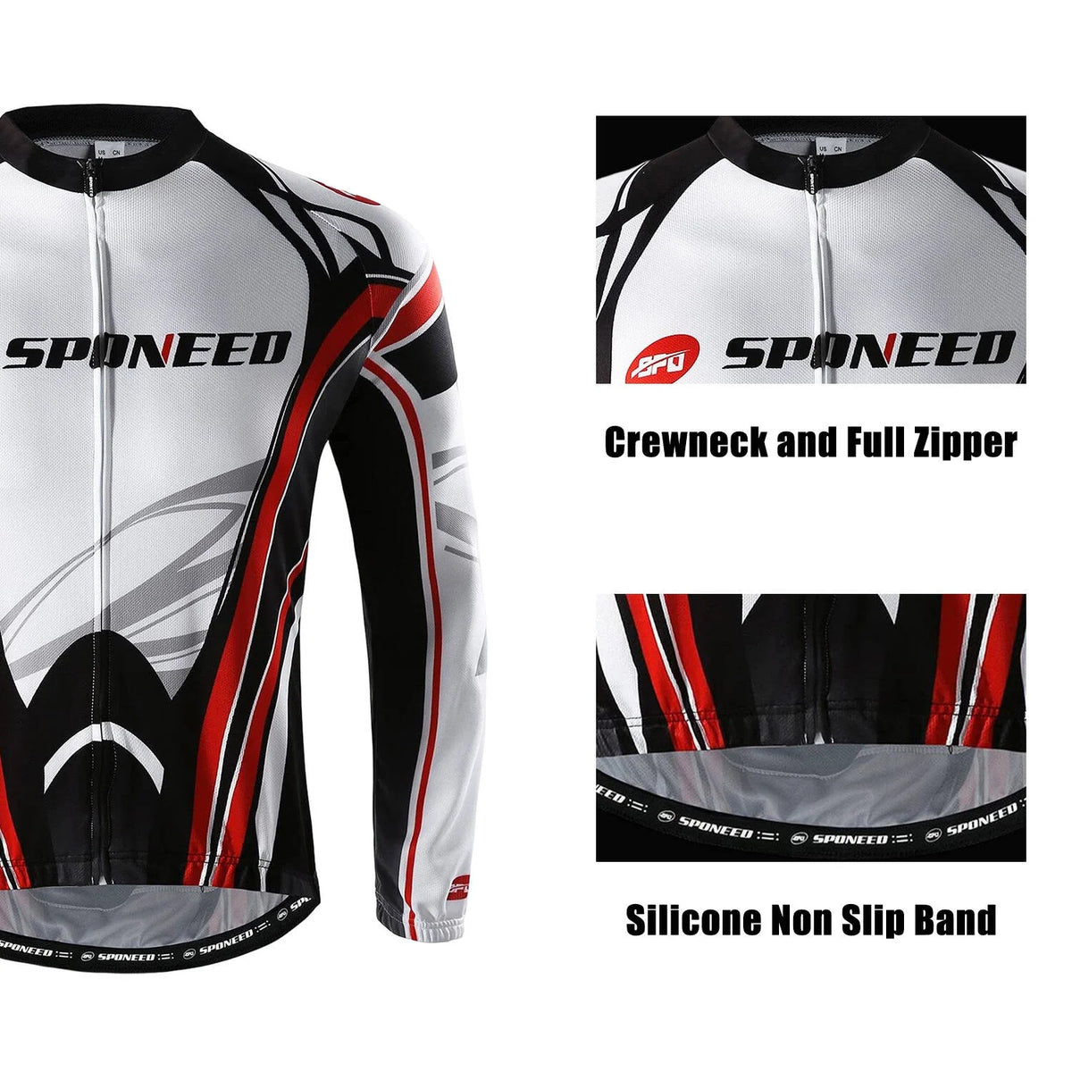 Red XL Full Zipper Cycling Jersey P913