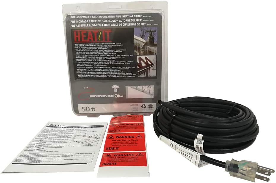 Self Regulating Pre-Assembled Heating Cable 50-feet 120V Pack of 2 D26975