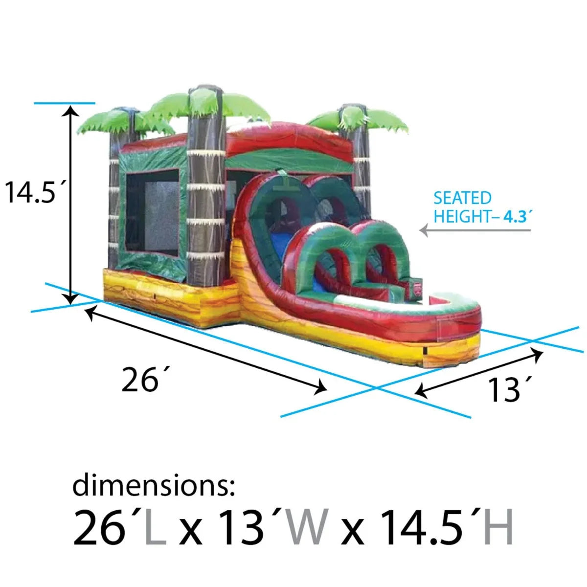 Commercial Inflatable Water Slide Bounce House Combo Trio B9428