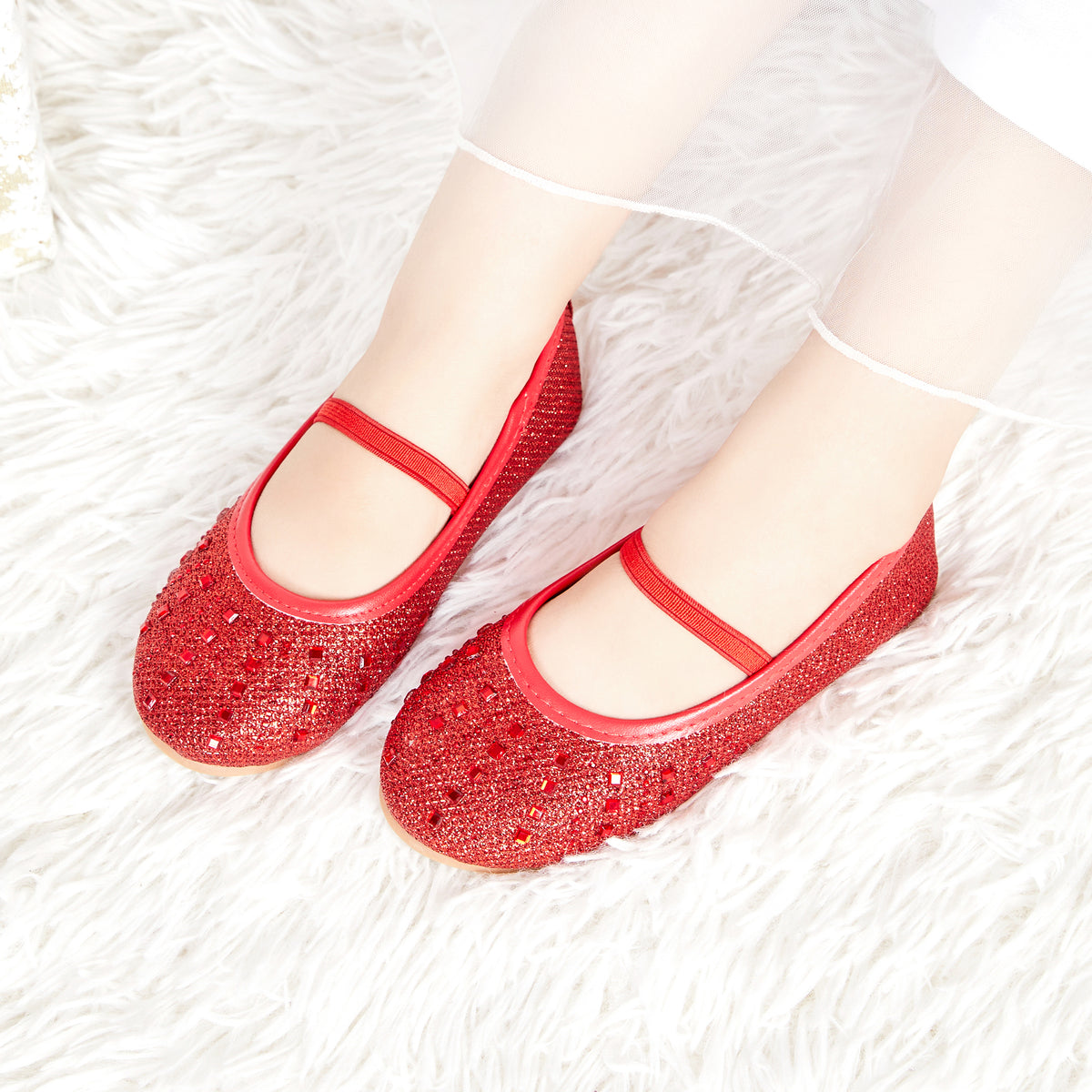 Girls Mary Jane Ballerina Flats Size 9 Slip-on Shoes T9306