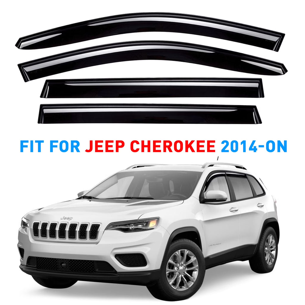 Smoke Tinted Tape-On Side Window Vent Visor Deflectors Rain Guards 4pcs F624