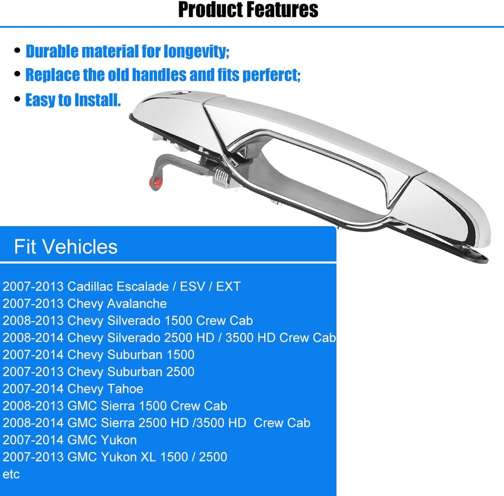 Chrome Exterior Door Handle Set of 4 I244