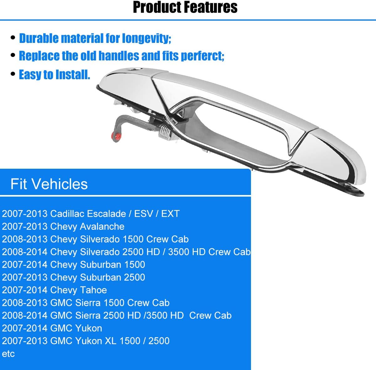 Chrome Exterior Door Handle Set of 4 I244