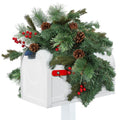 35" Artificial Pine Cone Mailbox Garland with Red Berry T620