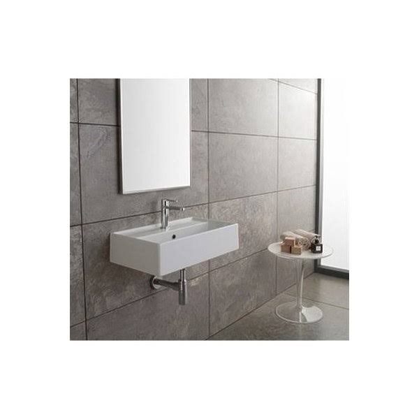 White Ceramic Wall Mounted Vessel Sink Z177518