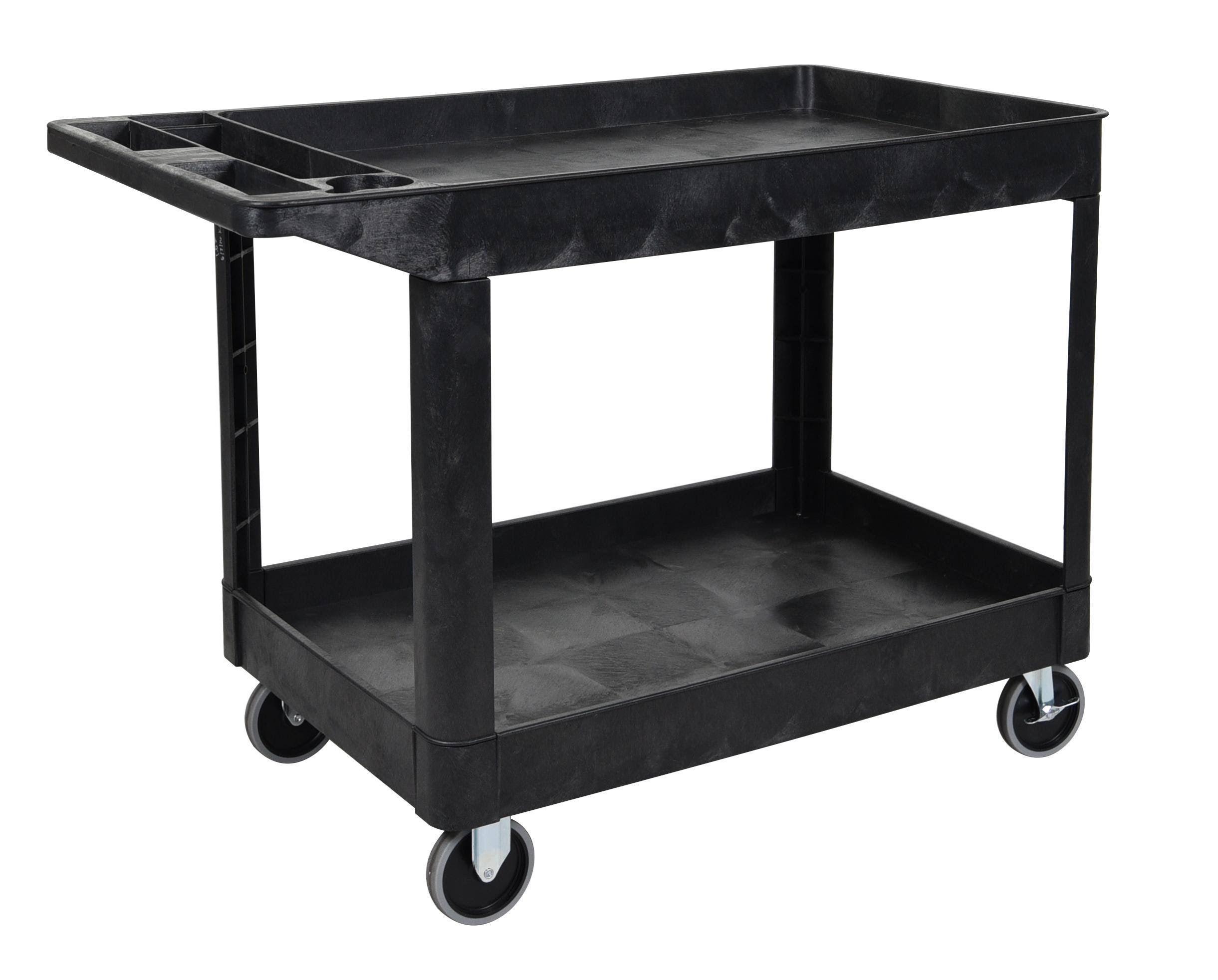Black Heavy-Duty 2 Shelf Utility Cart C61073