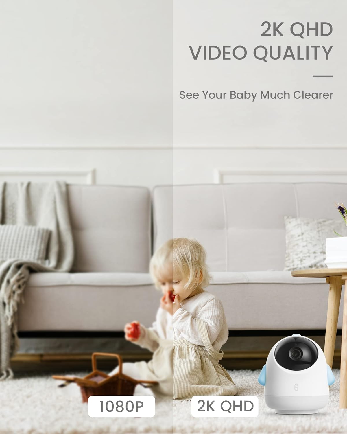 2K Baby Monitor with Camera and Audio and Night Vision J485822