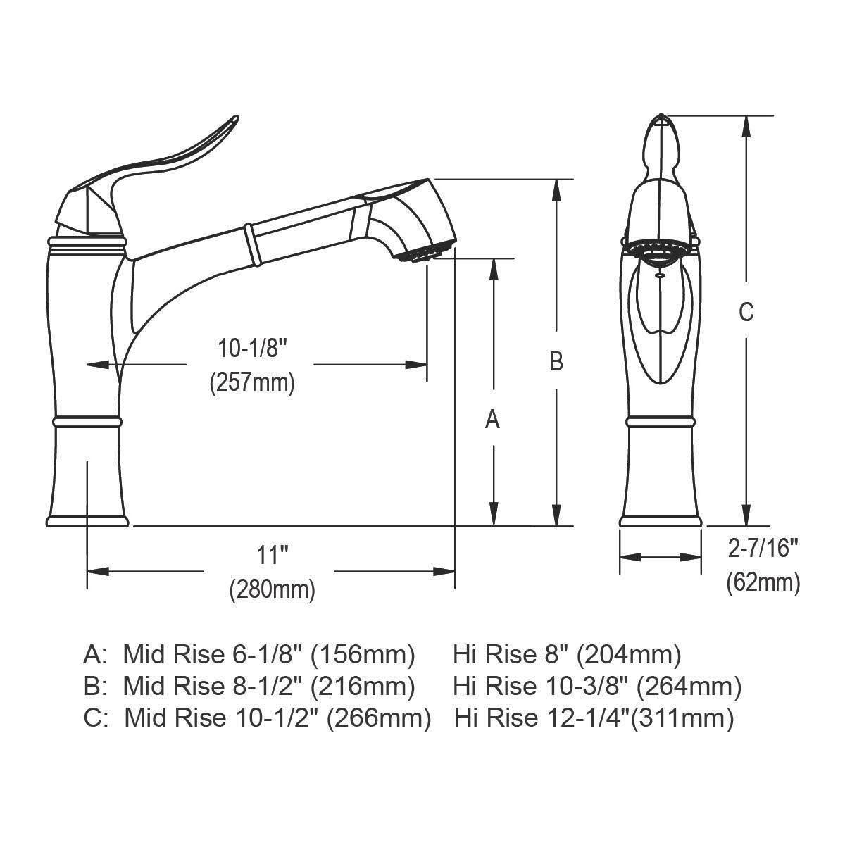 Oil Rubbed Bronze Pull Out Kitchen Faucet Y444