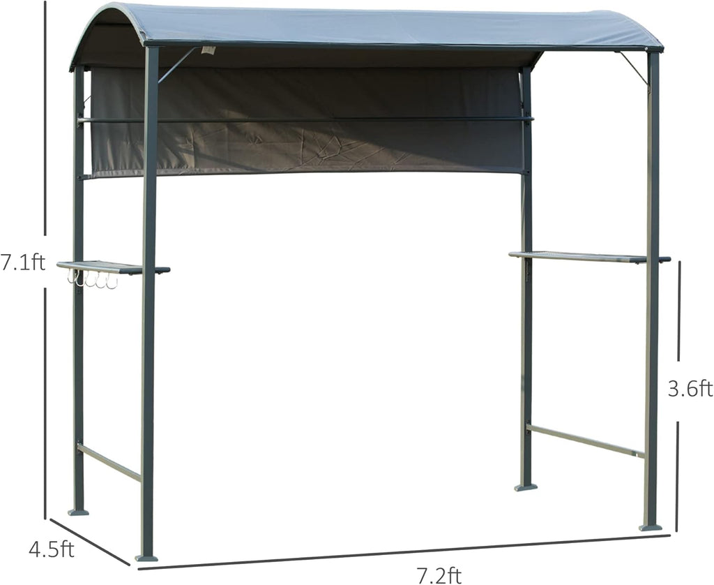 7FT BBQ Grill Gazebo Canopy with Sun Shade Panel A851563