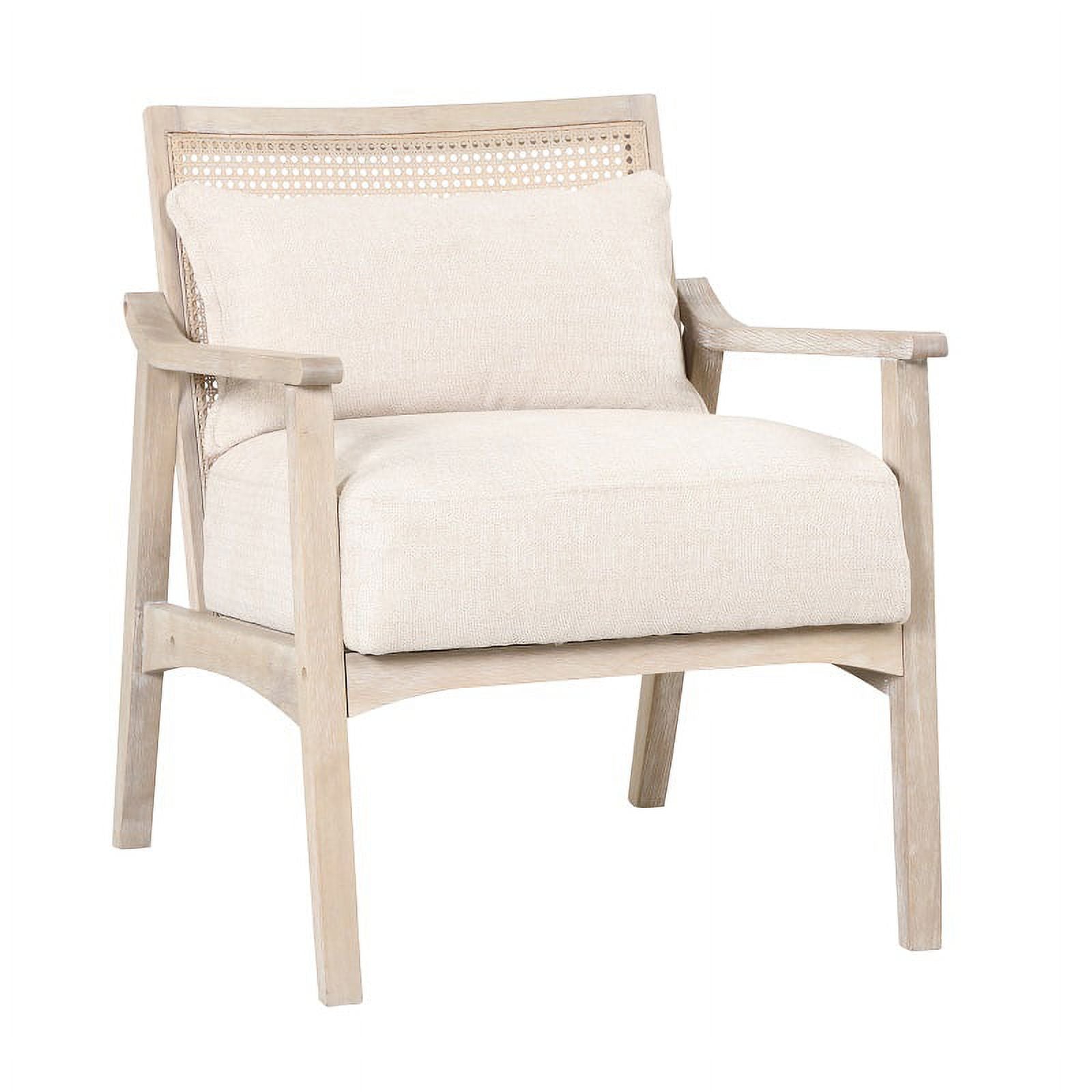 Mid-Century Rattan Accent Chair with Lumbar Pillow C250103