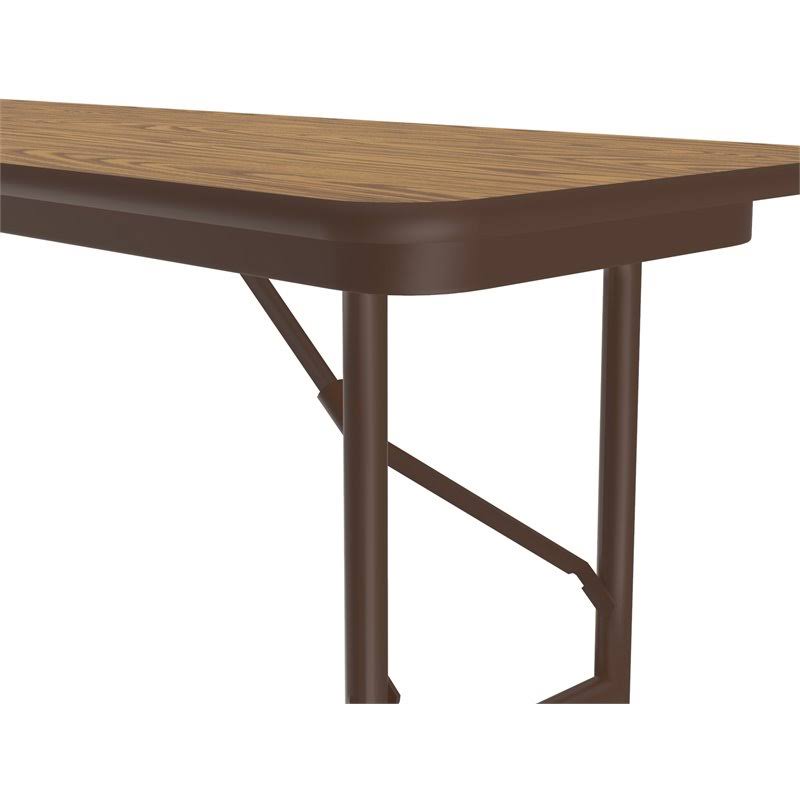 Melamine Folding Table 18 in. x 48 in. Med Oak D837