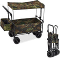 Camouflage Folding Utility Wagon Cart with Removable Canopy I920