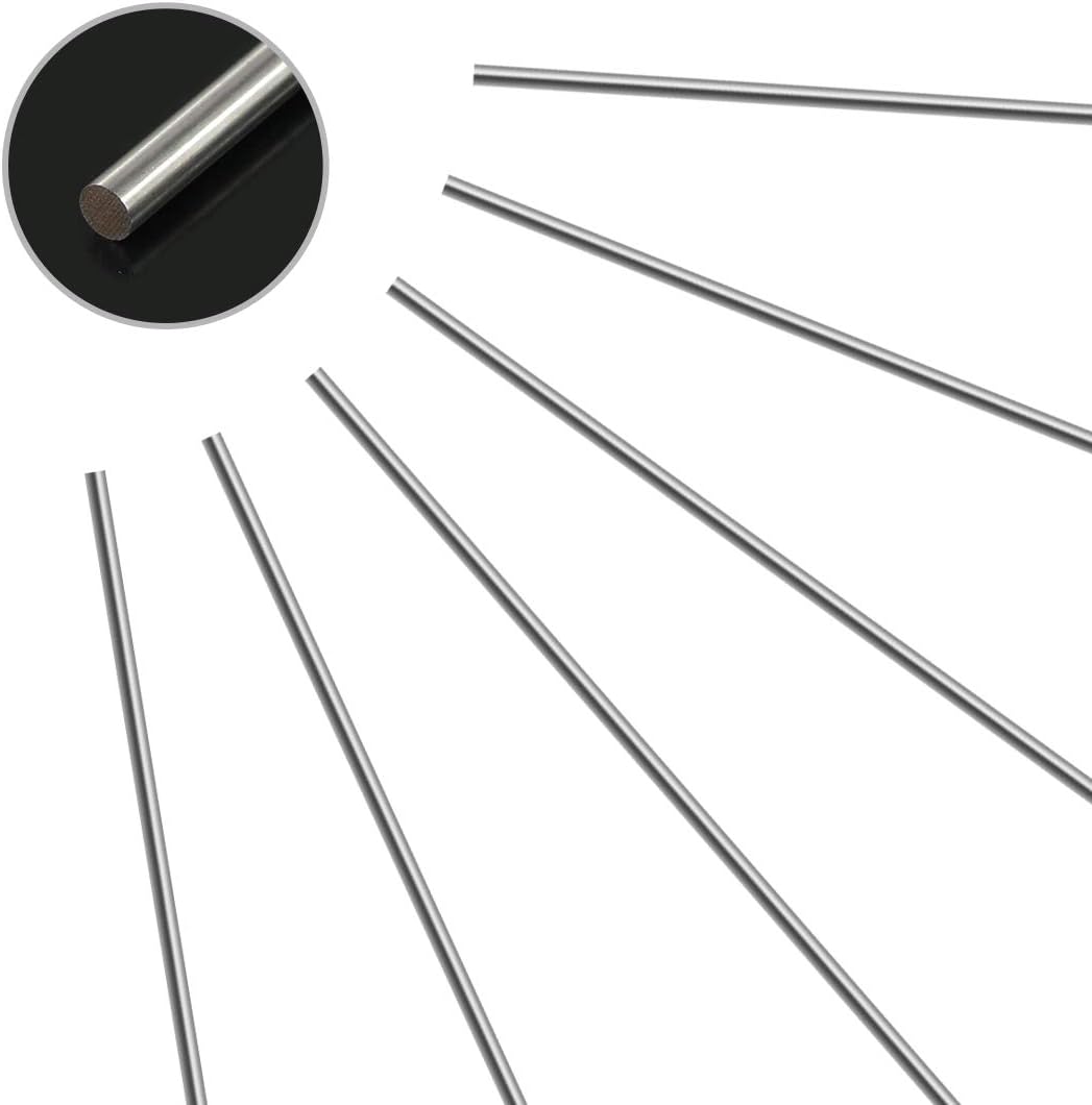 6Pcs 3mm x 300mm Stainless Steel Solid Round Rod Lathe Bar Stock F3008
