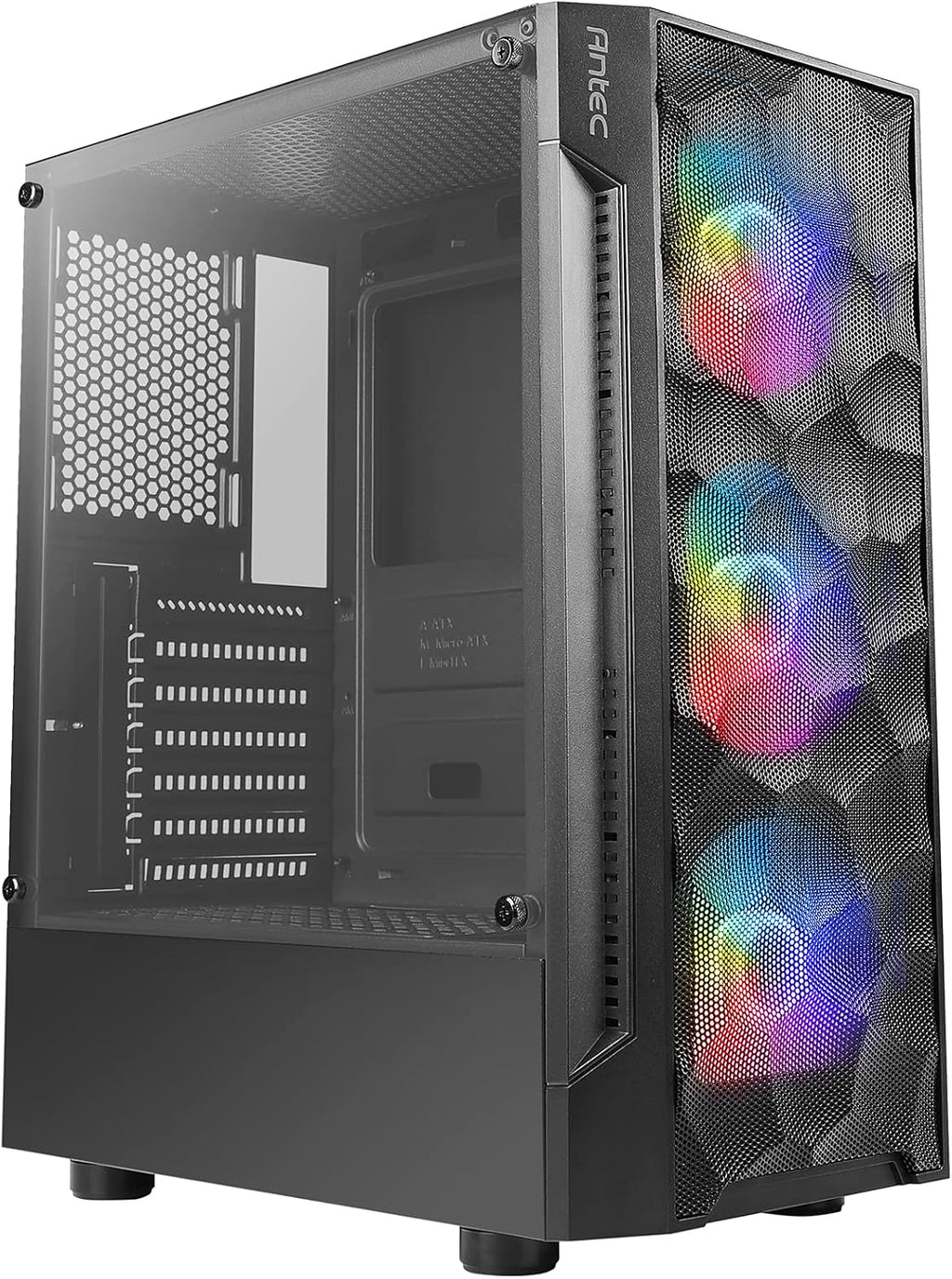 Black ATX Mid-Tower Case with Tempered Glass Side Panel Z24684