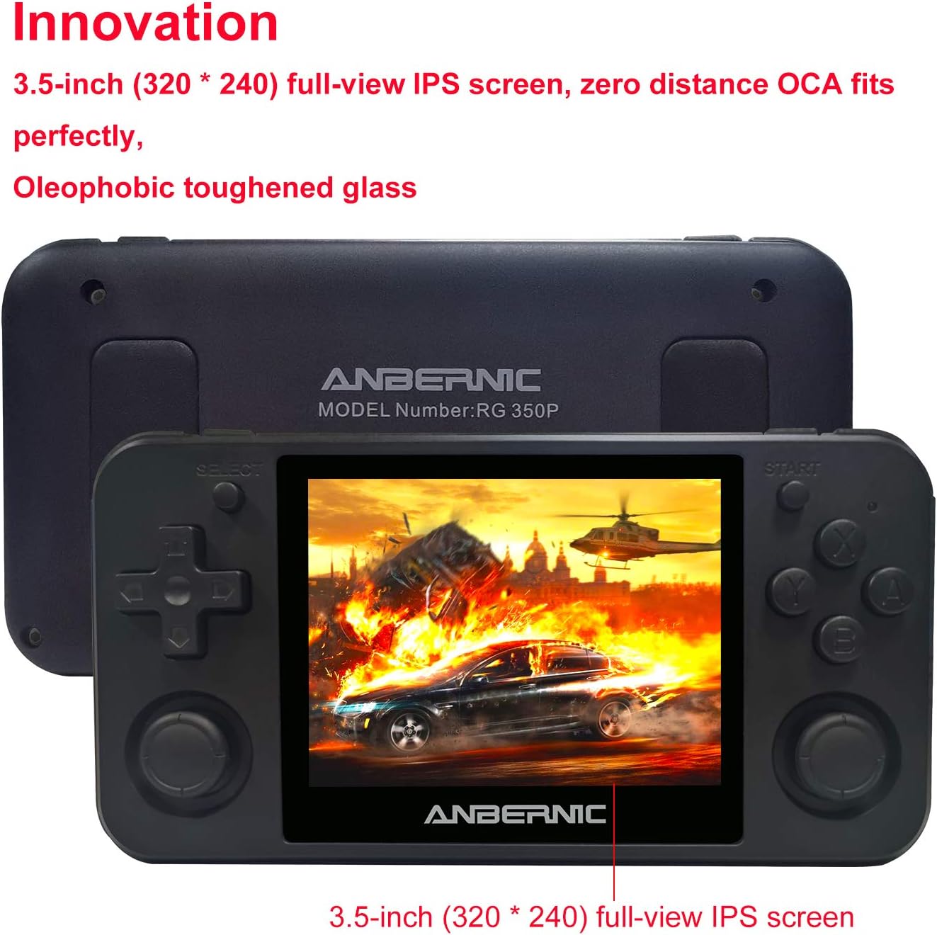 Handheld Game Console with 3.5 Inch HD Screen (Black) U61138