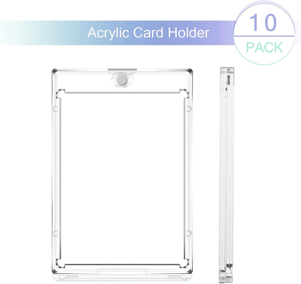 10 Pc Magnetic Card Holder Clear Display Card Protector P73974