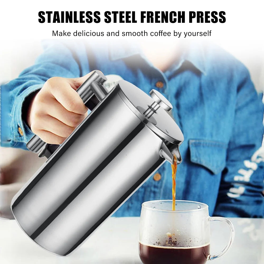 800ml Stainless Steel Coffee Press with 3 Filters A109365
