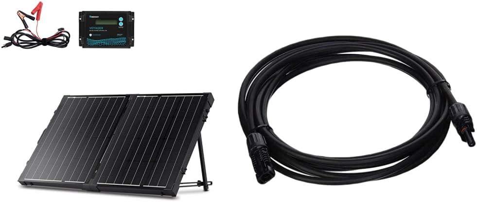 100 Watt 12 Volt Monocrystalline Portable Foldable Solar Panel Suitcase with Waterproof 20A Charger Controller R5515